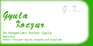 gyula koczur business card